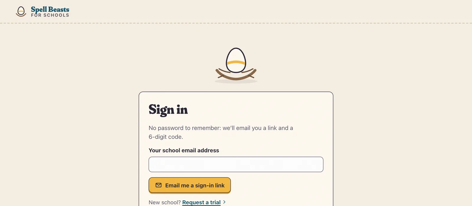 Signing in: just your school email address.